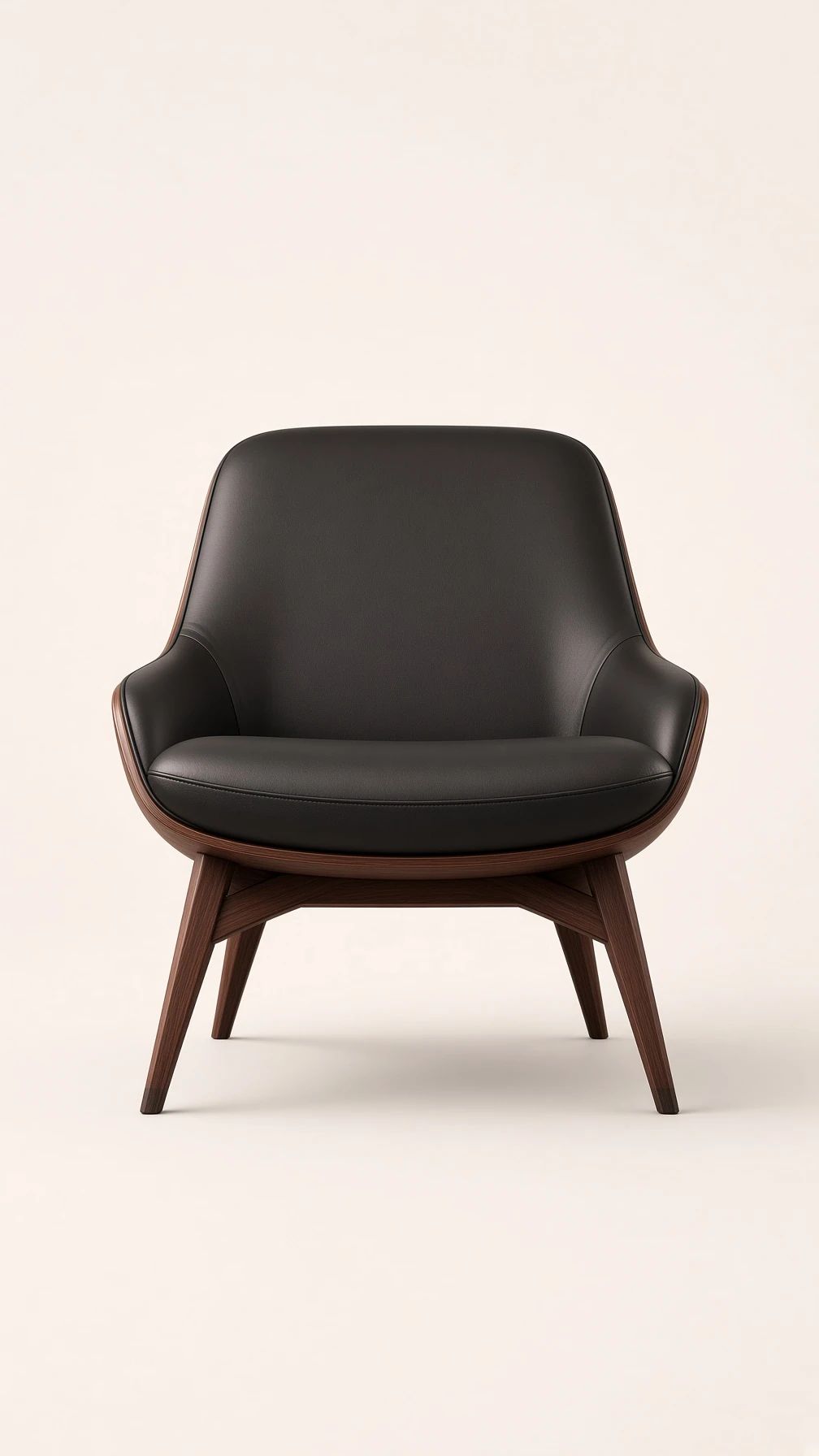 The lounge chair cut out on a plain white background, shot front-on