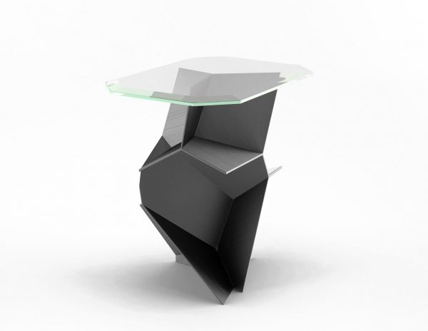 rgb furniture rendering of the Voronoi chairside table