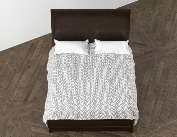Caudex Queen Bed 3D model Top View RenderNode