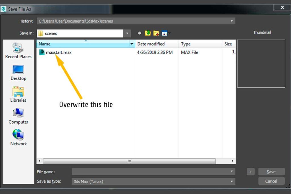 3ds max maxstart.max save user preferences rendernode