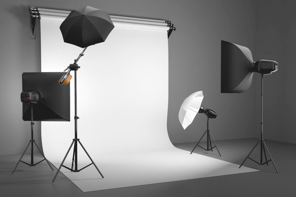 Stock image of a studio lighting setup