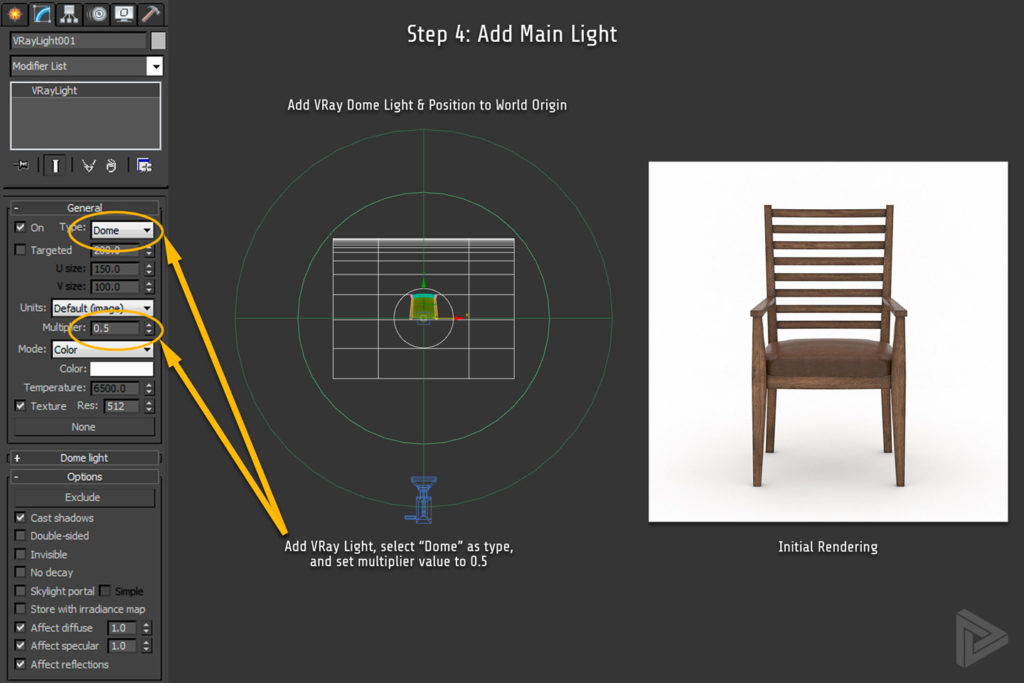 3DS Max Studio Setup مرحله 4 اضافه کردن Main Light Rendernode