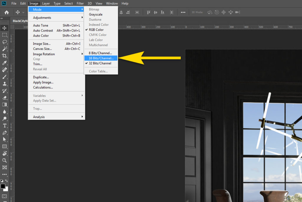 Photoshop Merge 32 Bit Image to 16/8 Bit