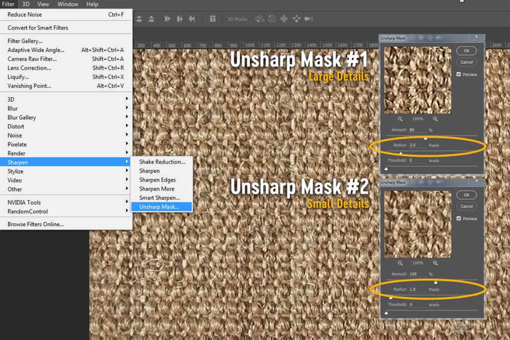 unsharp mask image sharpening