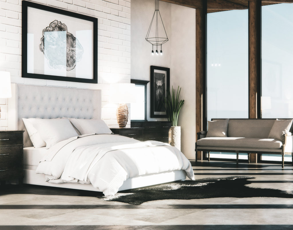 3D rendering of SoCal Bedroom