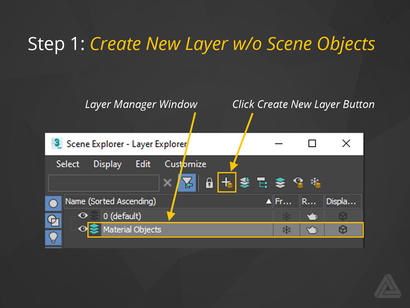 Add material. Scene Explorer layer Explorer крест. Scene Explorer.